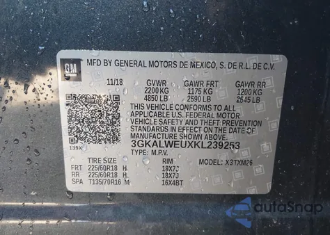 2019 GMC Terrain Slt from USA, damaged, VIN 3GKALWEUXKL239253